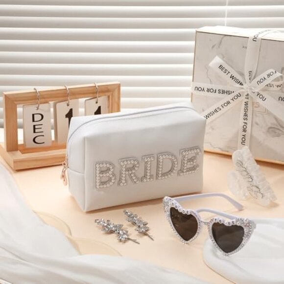 Bride Gift Set Elegant Wedding Accessories Makeup Bag Hair Clips Sunglasses main image 6